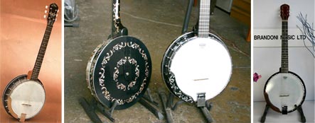 vintage eko banjos with custom inlays